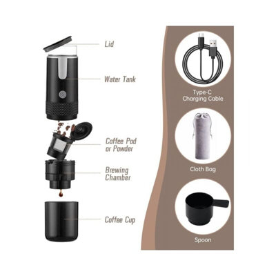 Portable Coffee Maker Compatible with K Cup Capsules Ground Coffee Manually  Operated Hand Coffee Maker for