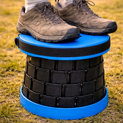 Portable Collapsible Stool - Adjustable Folding Camping Seat ...