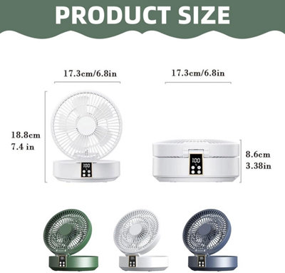 Portable Desktop Fan with Remote USB Rechargeable Foldable Fan with ...