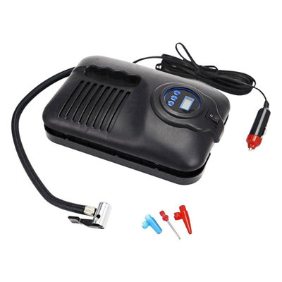 Portable Digital 12V Air Compressor Tyre Inflator Pump with 3-Piece Adapter Kit for Cars, Bikes, and Inflatables
