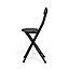 Portable Dining Chair Set of 4 Compact Black Wooden Folding Dining Chairs with Metal Legs