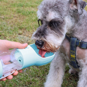 Portable Dog Cat Water Bottle, 4 in 1 Multi-Function Leak Proof, Outdoor Walking Hiking Travel, Blue