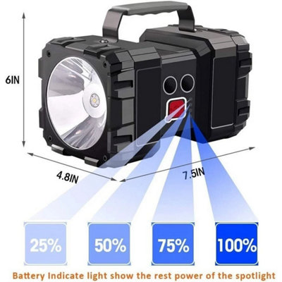 Portable Dual Head Super Bright LED Searchlight Handheld Flashlight ...