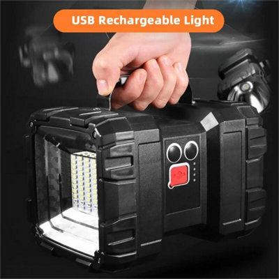 Portable Dual Head Super Bright LED Searchlight Handheld Flashlight ...