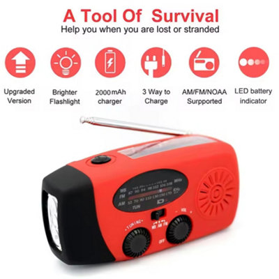 XHDATA D-608WB manivelle d'urgence Radio solaire FM/SW/WB/NOAA alerte météo Bluetooth/chargement de téléphone survie BR/RU livraison directe  44