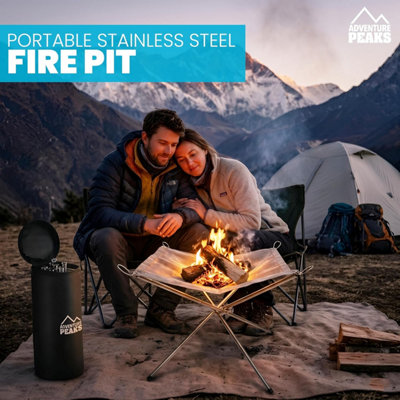 Portable Fire Pit With Easy to Carry Bag 304 Stainless Steel Firepits ...