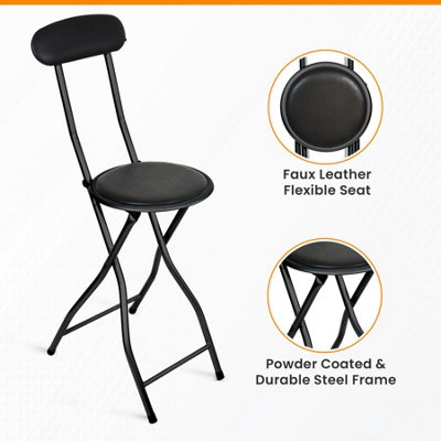 Portable folding best sale stool with back