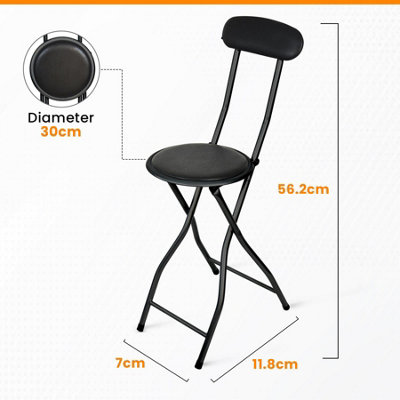 Portable Foldable Bar Stool 92x30 Black Black