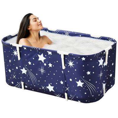 Portable Foldable Bath Tub  Freestanding Soaking SPA Bathtub for Adults