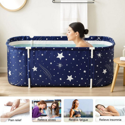 Portable Foldable Bath Tub  Freestanding Soaking SPA Bathtub for Adults
