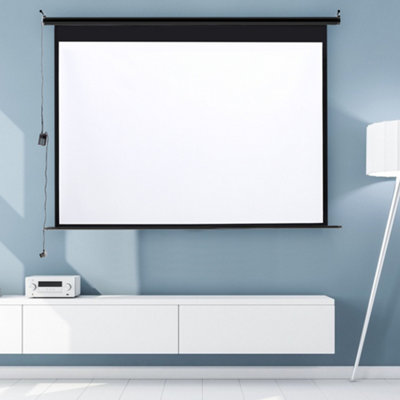 Portable Foldable Motorized Electric Projector Screen with Remote for ...