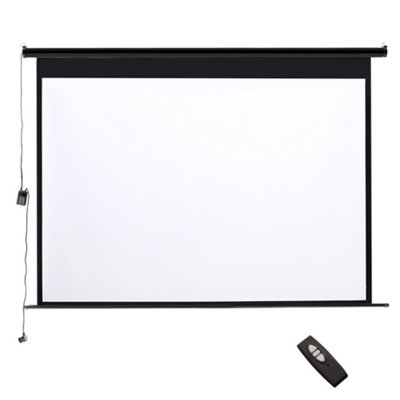 Portable Foldable Motorized Electric Projector Screen with Remote for Home Theater 84" 4:3