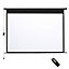 Portable Foldable Motorized Electric Projector Screen with Remote for Home Theater 92" 4:3