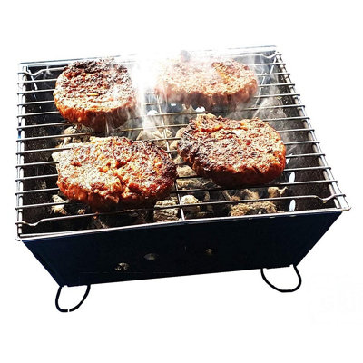 Portable Folding BBQ & Oak Wood Chips Barbecue Grill Foldable Tabletop ...