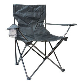 Portable Folding Camping Chair for Fishing Beach Garden Picnic Festival - Black