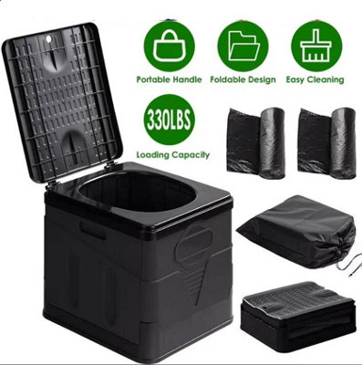 Portable Folding Camping Toilet with 150kg Capacity - Ideal for Travel & Outdoors