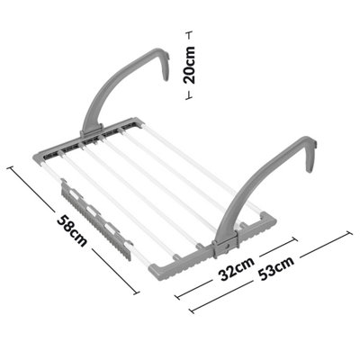 Portable Folding Radiator Clothes Airer 3.5m Drying Space, 5 Strong ...