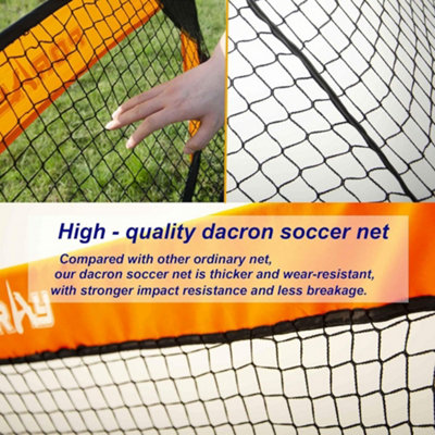 Portable Football Goal Soccer Net 125x85cm / 4ft, Set of 2 - Garden Park Target Practice Training Posts with 8 Field Cones & Pegs
