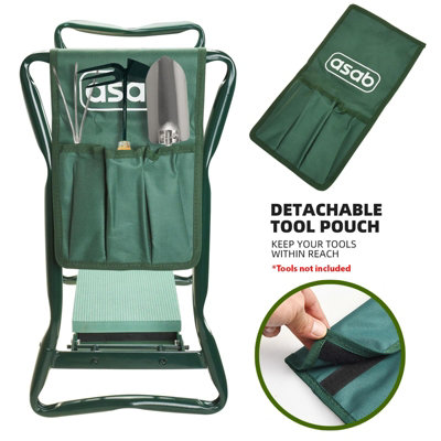 Portable Garden Knee Pad Kneeler With Foam Padded Seat Stool Hand Tools & Bag - 4