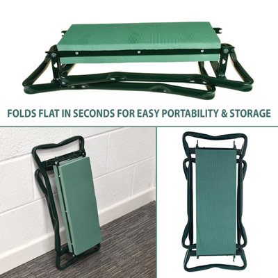 Portable Garden Knee Pad Kneeler With Foam Padded Seat Stool Hand Tools & Bag - 5