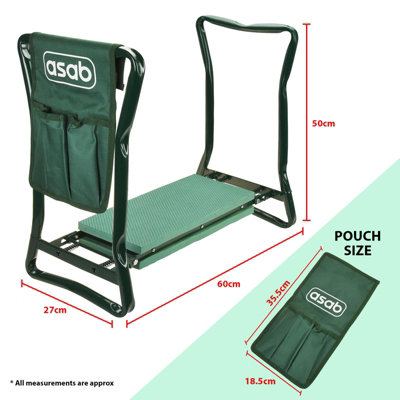 Portable Garden Knee Pad Kneeler With Foam Padded Seat Stool Hand Tools & Bag - 7