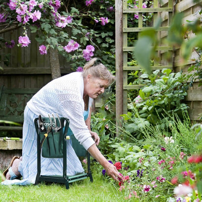 Portable Garden Knee Pad Kneeler With Foam Padded Seat Stool Hand Tools & Bag - 8