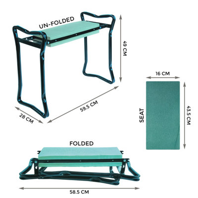YARNOW Kniehocker-Seitentasche – Tragbare Werkzeugtasche Für Gartenbank, 600D Oxford, 32x31 Cm, Mit Vielen Taschen