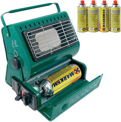 Portable Gas Heater Outdoor Camping Fishing + 4 Gas Bottles Canisters