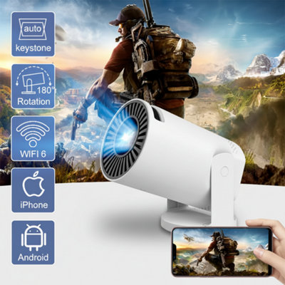Portable HD Mini Projector Wireless WiFi 6 Smartphone Projector with ...