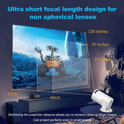 Portable HD Mini Projector Wireless WiFi 6 Smartphone Projector with ...