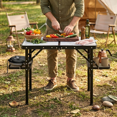 Portable Height Adjustable Camping Folding Table, Simply Unfold, with ...