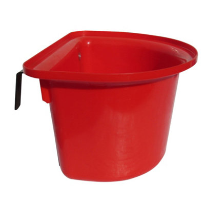 Portable Horse Manger 12L (Feed Stable Equestrian Donkey Hook Over Red)
