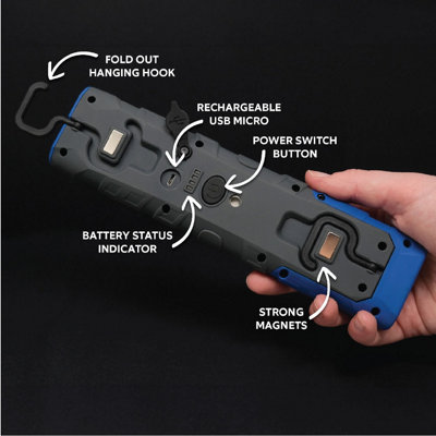 Portable LED 420 Lumen Inspection Work Light with Hanger - 217mm x 57mm ...