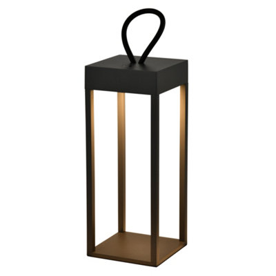 Portable LED Outdoor Light, Rechargeable battery, IP54, Dimmable, Sand Black Finish