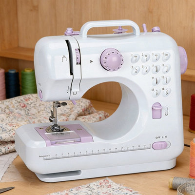 Portable Mini Electric Sewing Machine 12 Stitches Pedal