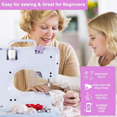 Portable Mini Electric Sewing Machine 12 Stitches Pedal