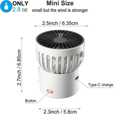 Portable Mini Fan, Personal Fan Hobby USB Rechargeable Battery Operated ...