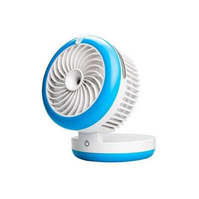 Portable Misting Fan with 2 Speeds, Humidifier & 200mAh Power Bank - USB Rechargeable, Measures H9 x 12cm Diameter