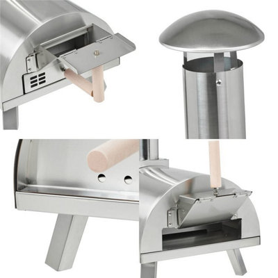 Portable Multi Fuel Pizza Oven - Stainless Steel - 4