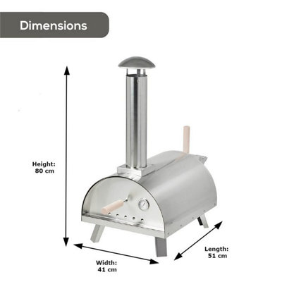 Portable Multi Fuel Pizza Oven - Stainless Steel - 5