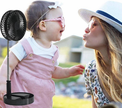 Portable Pedestal Standing Fan 3600 mAH USB Rechargeable Battery ...
