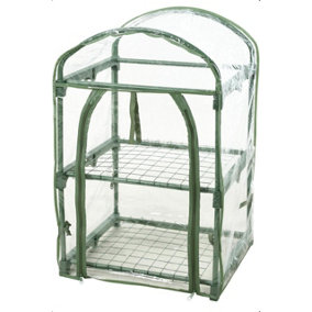 Portable Plastic Greenhouse Mini PVC 2 Tier Green House Outdoor Garden Coldframe