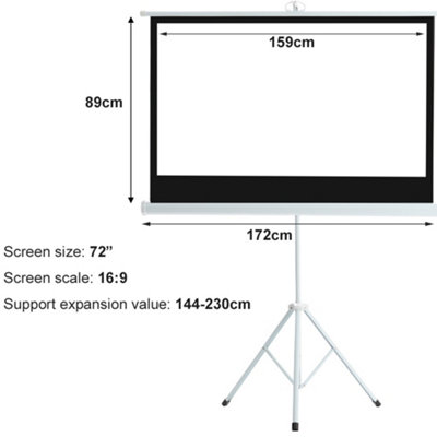 Portable Projector Screen with Tripod Stand 72 Inch 16:9