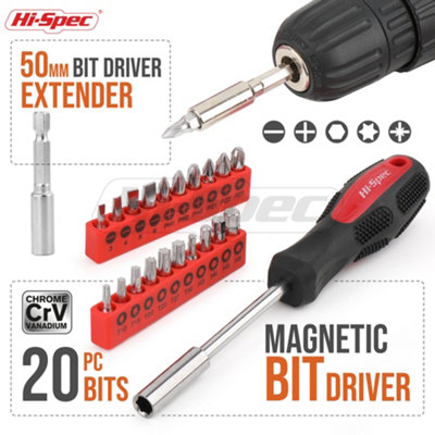 Portable Red Hand Tools Kit Set For Home and Office With Case 39 Pc DIY Hi-Spec