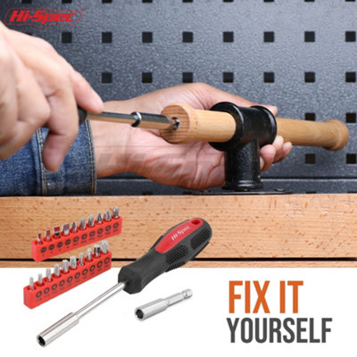 Portable Red Hand Tools Kit Set For Home and Office With Case 39 Pc DIY Hi-Spec