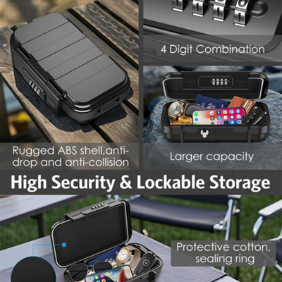 Portable Safe Box with Code Travel Safe Combination Security Case Lock ...
