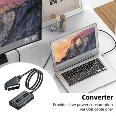 SCART-naar-HDMI-converter – 720p/1080p, USB-voeding, Plug & Play – Geschikt Voor PAL/NTSC, Voor Dvd, Decoder En Oude Consoles