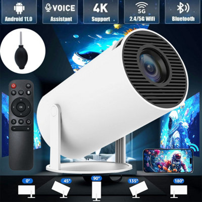Portable Smart 4K Android Projector with WiFi 6, Bluetooth, 130 ...
