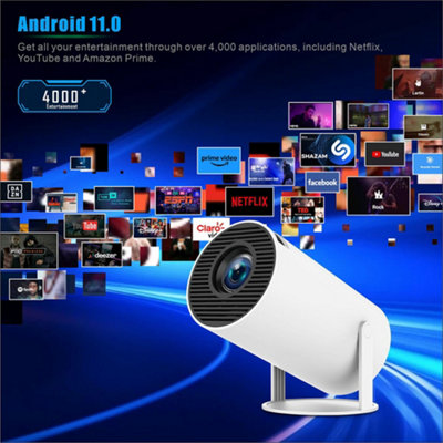 Portable Smart 4K Android Projector with WiFi 6, Bluetooth, 130 ...