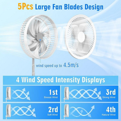 Portable Standing Fan Remote Control, 9 Inch Foldable Pedestal Fans ...